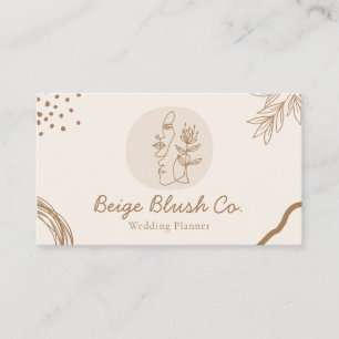 Cartão De Visita Planner de Casamento de Bela Casal Beige Blush