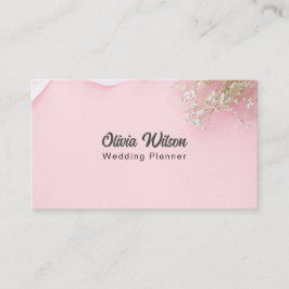 Cartão De Visita Planner de Casamento de Flor Minimalista Rosa Simp