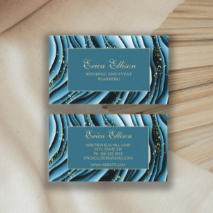 Cartão De Visita Planner Elegante de Casamento com Tinta Dourada de