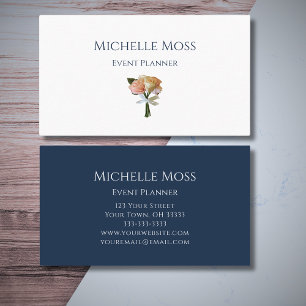 Cartão De Visita Planner Elegante de Rosas de Blush Botânico Floral