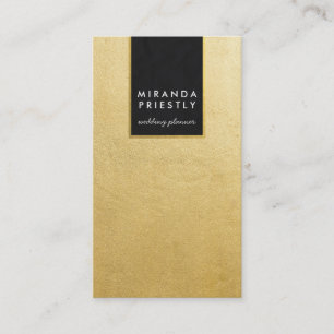 Cartão De Visita Planners de Evento de Casamento de Folha de Ouro C