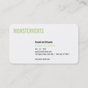 Cartão De Visita Plano de eventos simples