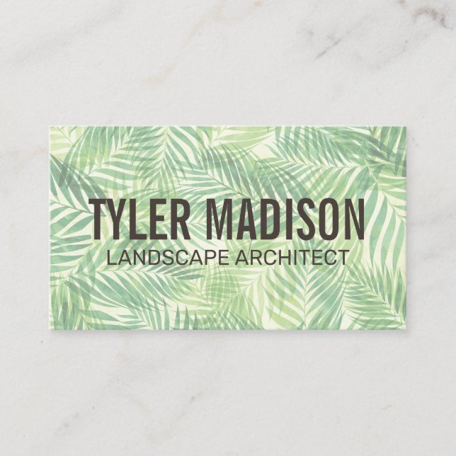 Cartão De Visita Plano de fundo Palm Leaf (Frente)
