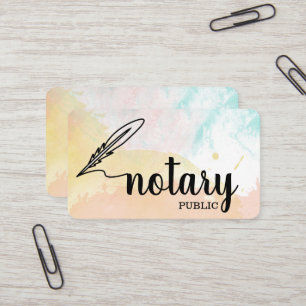 Cartão De Visita Plano de Script Elegante Público Notário