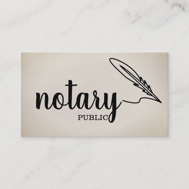 Cartão De Visita Plano de Script Elegante Público Notário (Frente)