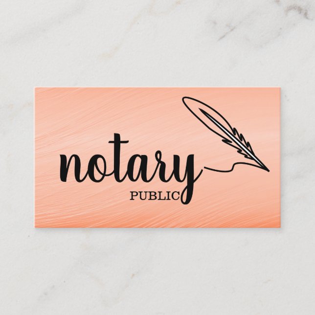 Cartão De Visita Plano de Script Elegante Público Notário (Frente)