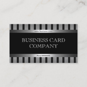 Cartão De Visita Plano Simples Prata Faixa Preta Elegante Clássico