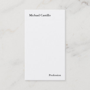 Cartão De Visita Plano Simples Preto Branco Minimalista Moderno Pro