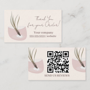 Cartão De Visita Planta de Ar Obrigado Script