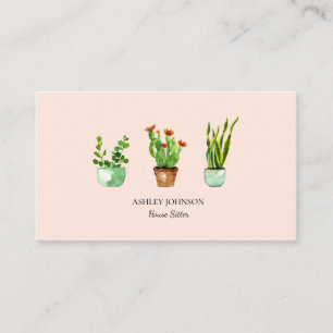 Cartão De Visita Planta de casa em aquarela   Casa sentada