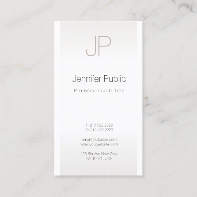 Cartão De Visita Planta de Monograma Criativo de Tendy de Prata de  (Frente)