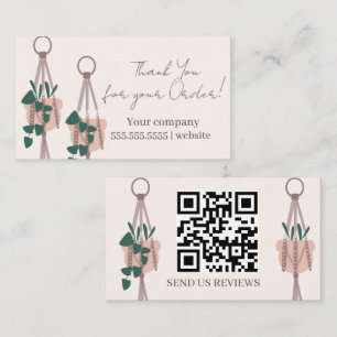 Cartão De Visita Plantas de Script Hanging Obrigado
