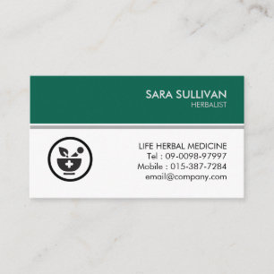 Cartão De Visita Plantas Herbáceas de Mortar Pestle