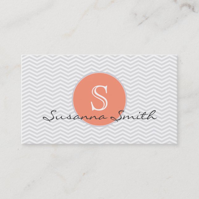 Cartão De Visita Plantilla de tarjeta elegante monograma (Frente)