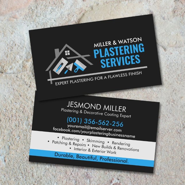 Cartão De Visita Plastering Services  (Criador carregado)