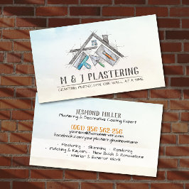 Cartão De Visita Plastering Services Drywall Professional