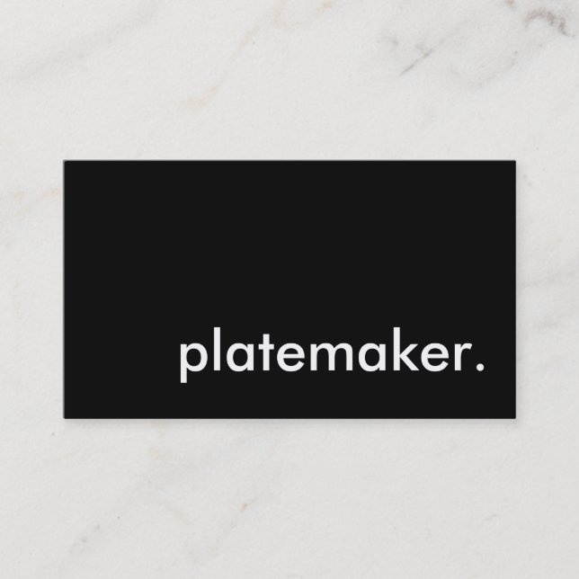 Cartão De Visita platemaker. (Frente)