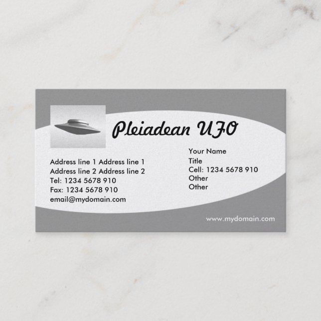 Cartão De Visita Platina Elíptica - OVNI (Frente)