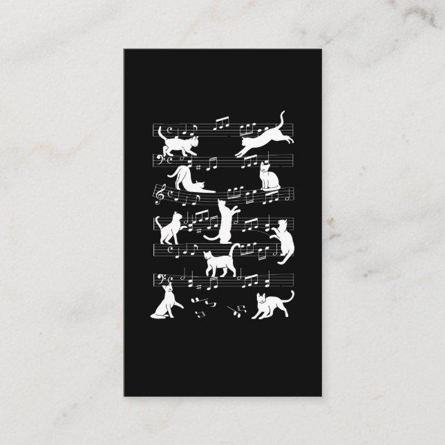 Cartão De Visita Playful Cats Funny Musician Cat Owner Humor (Frente)