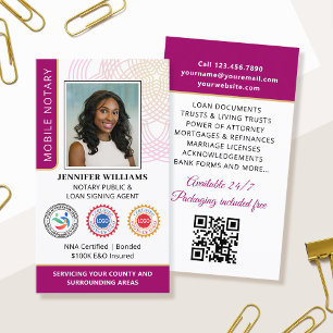 Cartão De Visita Plum de Código QR de Foto Pública de Acreditação