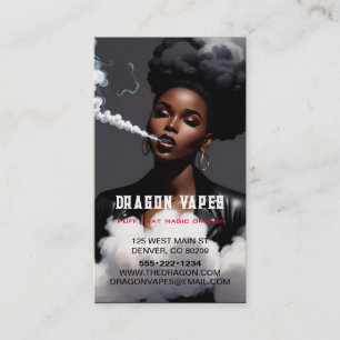 Cartão De Visita Pluma de Vapor Vape de Fumaça Preto e Branco Negóc