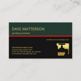 Cartão De Visita Plumbador de Canalização de Linha Vermelha da Cama