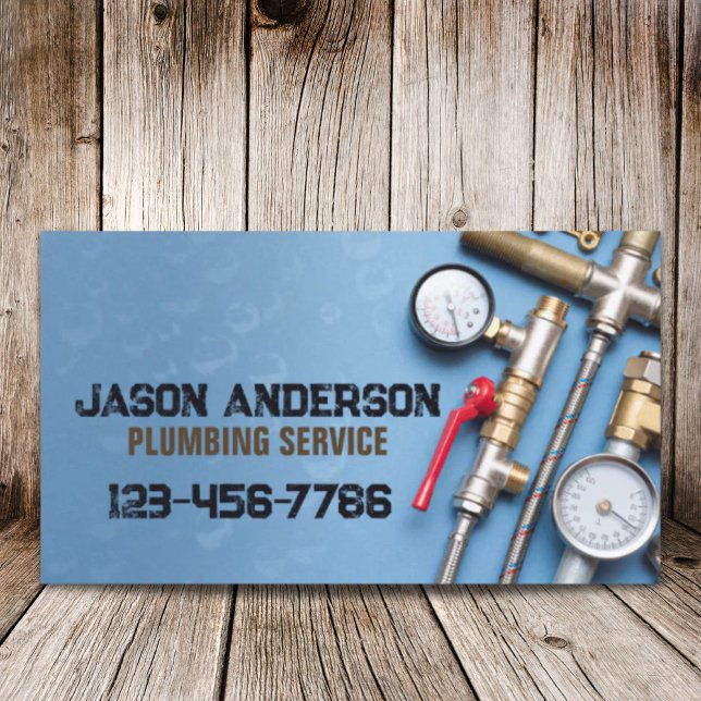 Cartão De Visita Plumbador do Serviço de Bombagem de Pipe do Handym (Handyman Faucet Pipe Pluming Service Plumber Business Card)