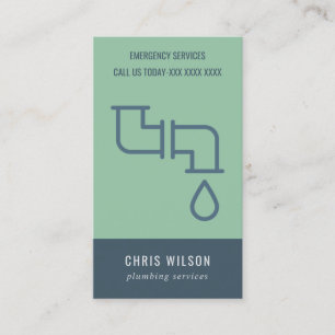 CARTÃO DE VISITA PLUMBER DE PEÇAS DE SERVIÇO DE MARINHO VERDE MINT