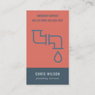 CARTÃO DE VISITA PLUMBER DE PEÇAS DE SERVIÇO DE MARINHO VERMELHO 
