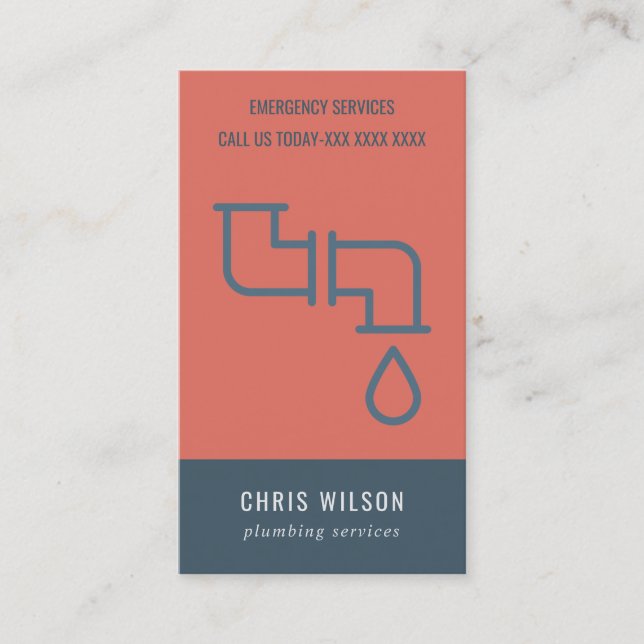 CARTÃO DE VISITA PLUMBER DE PEÇAS DE SERVIÇO DE MARINHO VERMELHO TO (Frente)
