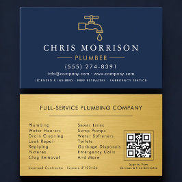 Cartão De Visita Plumbing and Heating Plumber QR Code