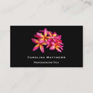 Cartão De Visita Plumeria Floral Amarela Rosa