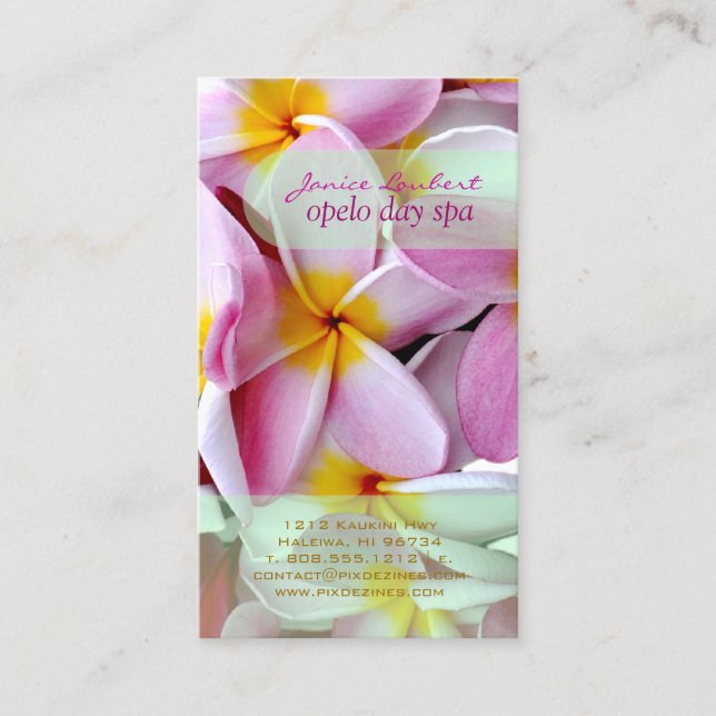 Cartão De Visita PLUMERIAS DE PINK PixDezines (Frente)