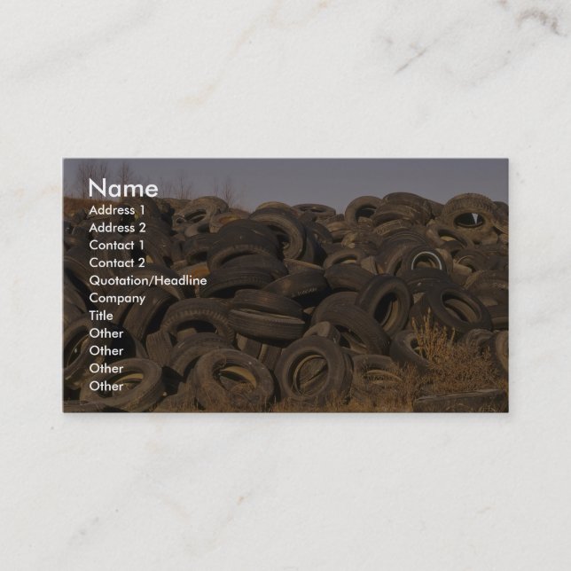 Cartão De Visita Pneumáticos velhos despejados (Frente)