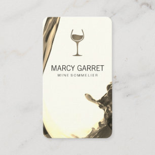 Cartão De Visita Pó de vinho Splash II Vidro Sepia