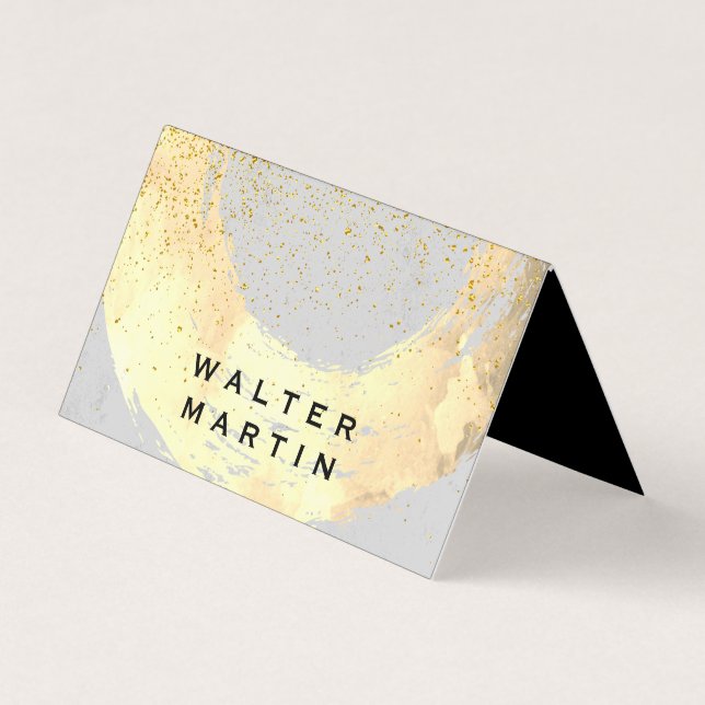 Cartão De Visita Pó Dourado/Cinza (Frente)