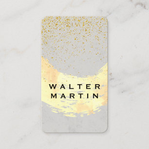 Cartão De Visita Pó Dourado/Cinza