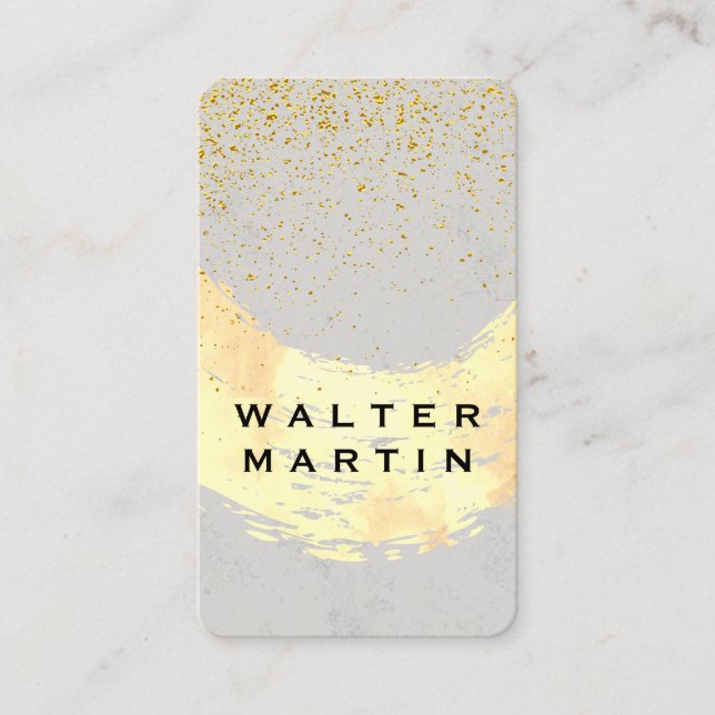 Cartão De Visita Pó Dourado/Cinza (Frente)