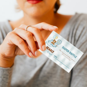 Cartão De Visita Podemos Esperar Chá de fraldas Fralda Raffle