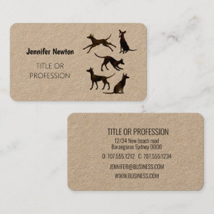 Cartão De Visita Podenco e Galgo desenhando preto e branco e cinzas