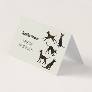 Cartão De Visita Podenco e Galgo desenhando preto e branco e cinzas