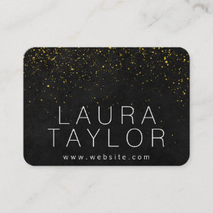 Cartão De Visita Poeira Dourado sofisticada