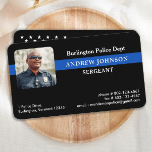 Cartão De Visita Polícia da Polícia - Linha Azul Fino