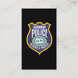 Cartão De Visita Polícia de Gramática Inglesa Engraçado Sarcasmo