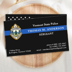Cartão De Visita Polícia de logotipo personalizado de linha azul fi
