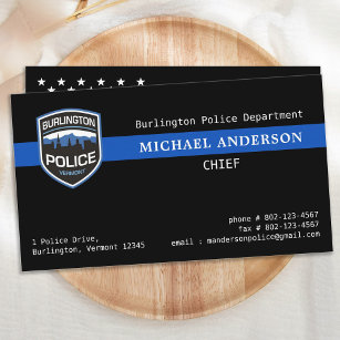 Cartão De Visita Polícia de Logotipo Personalizado de Polícia de Li