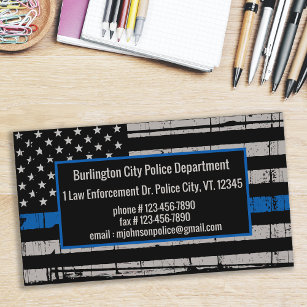 Cartão De Visita Polícia do Departamento de Polícia de Linha Azul T