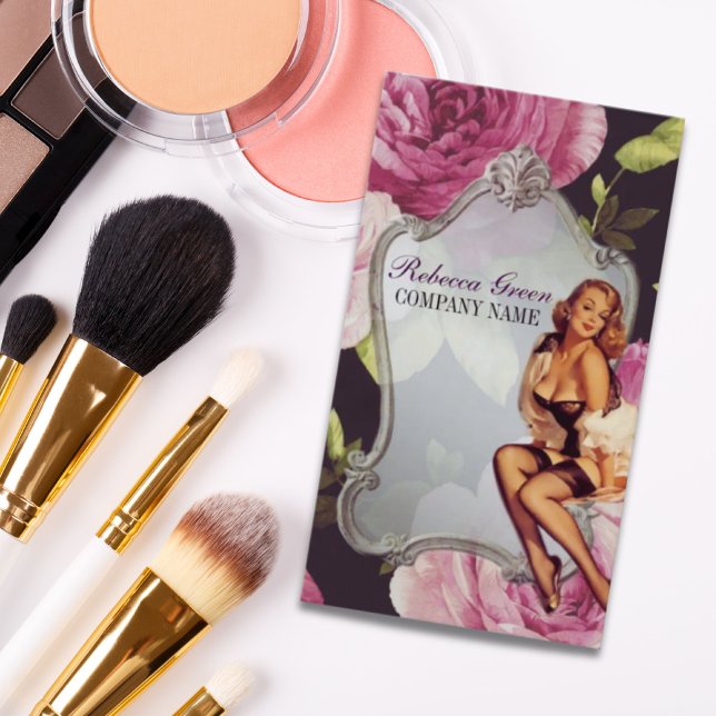 Cartão De Visita Policial Cosmetólogo do Pin Up Girl (Criador carregado)