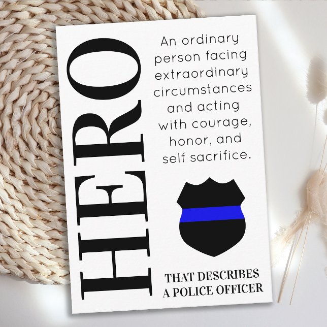 Cartão De Visita Policial Hero Thin Blue Line Obrigado (Criador carregado)