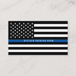 Cartão De Visita Policial Thin Blue Line American Flag Professional
